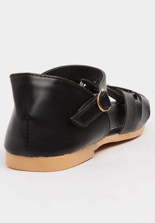 Pop Candy - Girls Cage Sandal Black