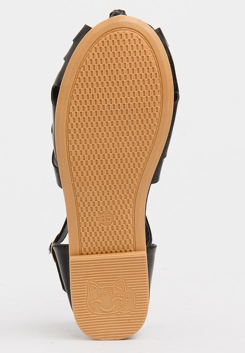 Pop Candy - Girls Cage Sandal Black