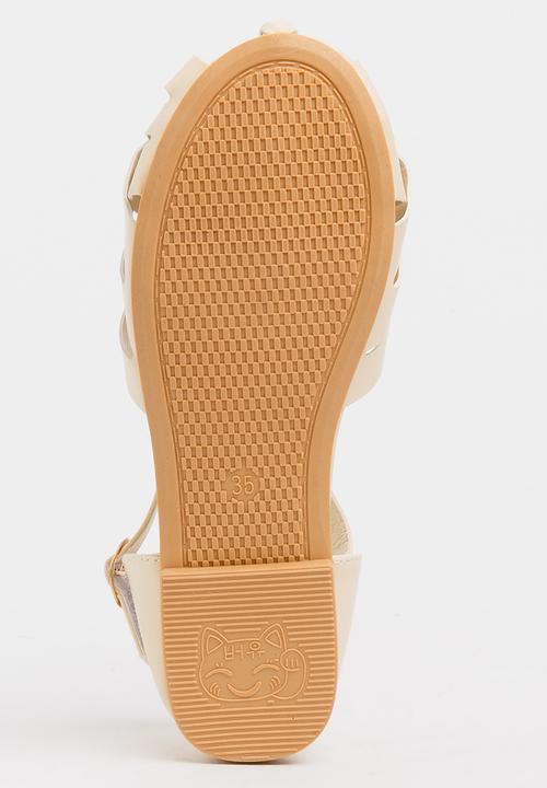 Pop Candy - Girls Cage Sandal Stone