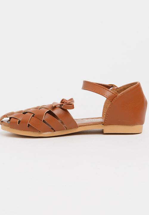 Pop Candy - Girls Cage Sandal Tan