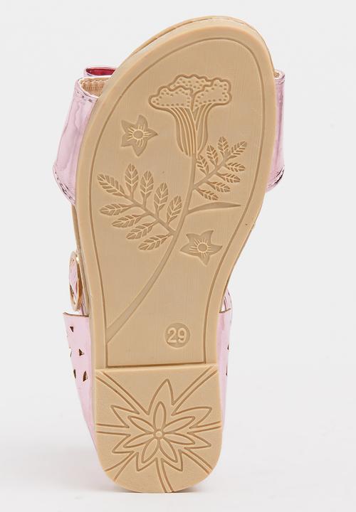 Pop Candy - T-Bar Sandals with Bow Pale Pink
