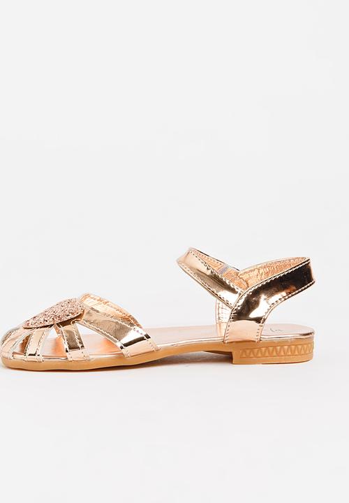 Pop Candy - Sandal with Heart Detail Rose gold