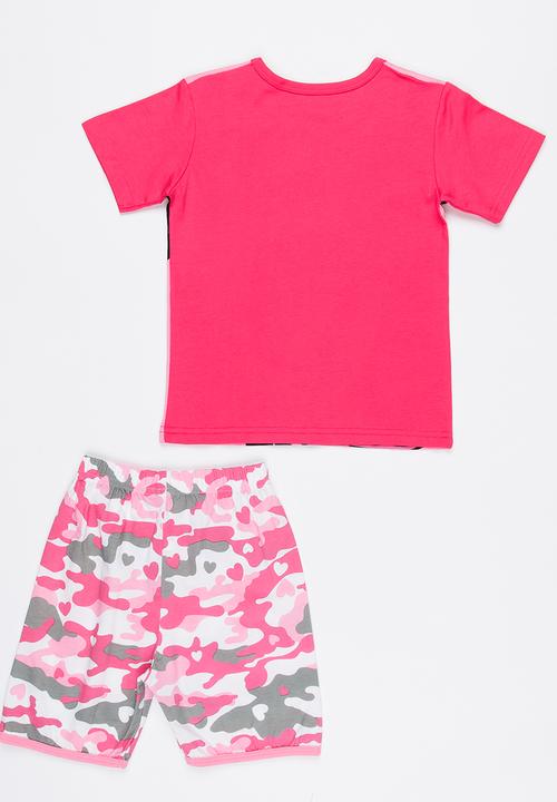 Pop Candy - Girls Printed PJ Set Mid Pink