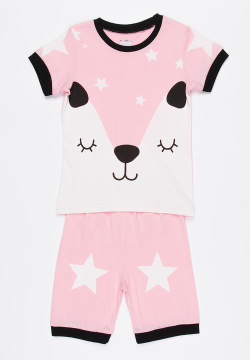 Pop Candy - Girls  Printed  PJ Set Pale Pink