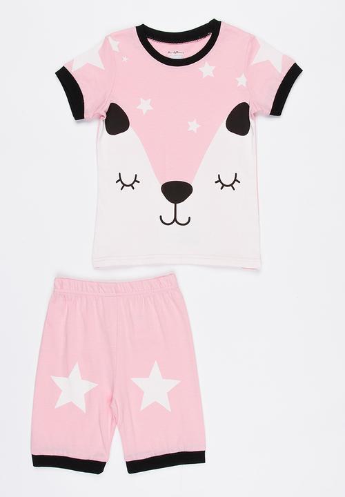 Pop Candy - Girls  Printed  PJ Set Pale Pink