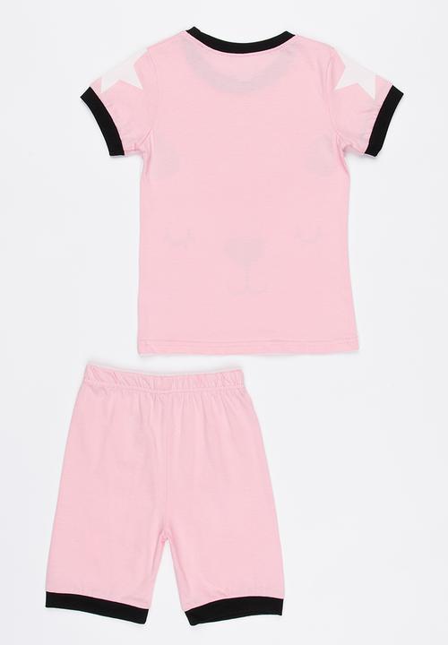 Pop Candy - Girls  Printed  PJ Set Pale Pink