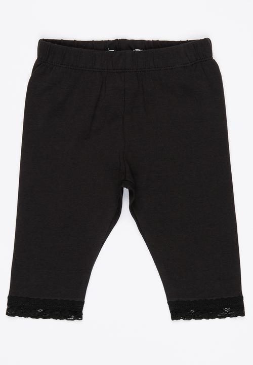 Name It - Legging With Lace Detail Black
