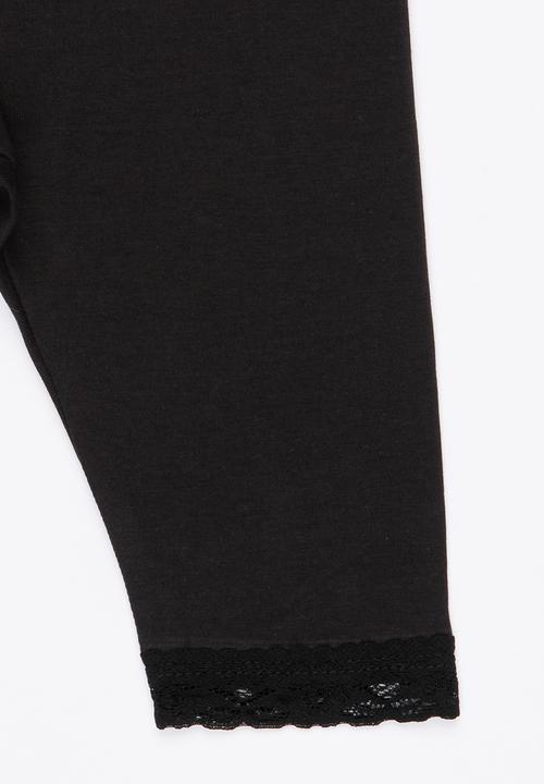 Name It - Legging With Lace Detail Black