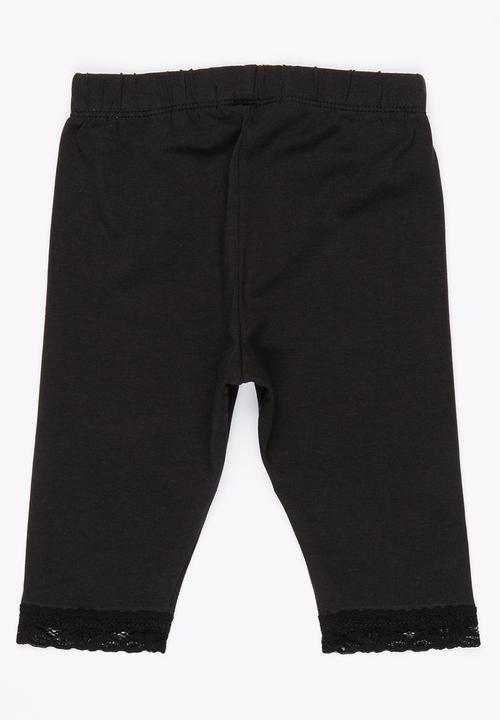 Name It - Legging With Lace Detail Black