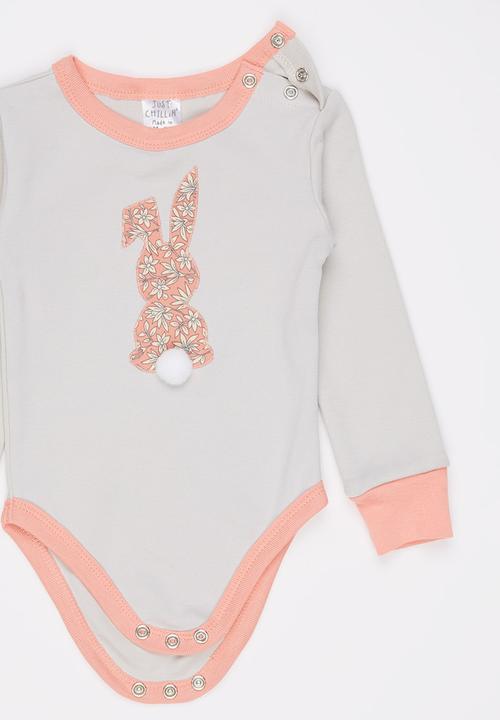 Just chillin - Girls Onsie Grey Melange