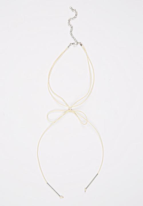 Jewels and Lace - Bow Tie Choker Cream