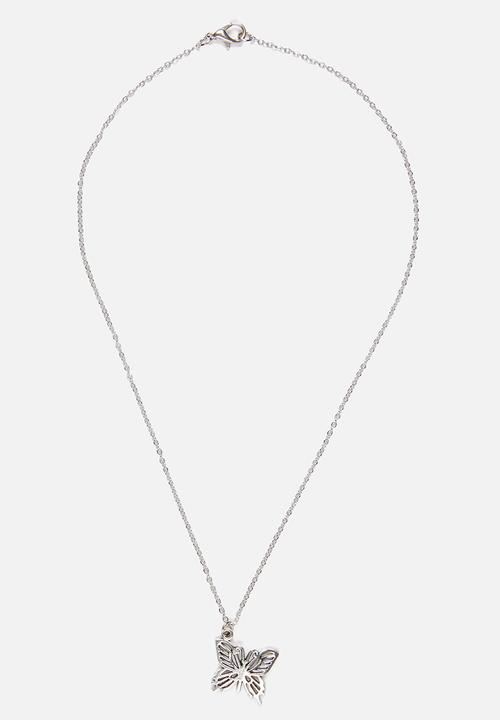 Jewels and Lace - Butterfly Necklace Silver
