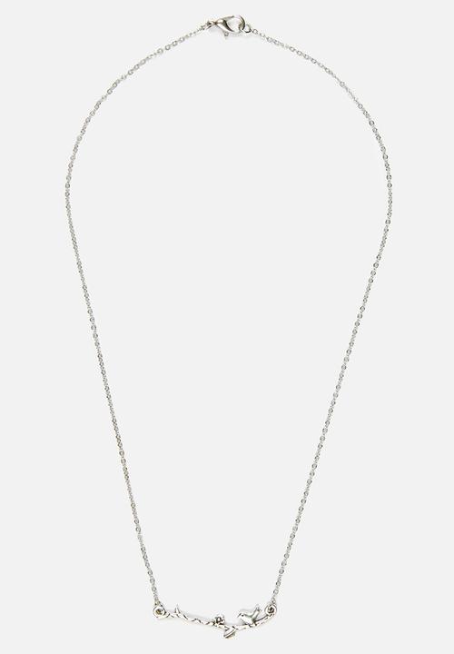 Jewels and Lace - Floating Bird Necklace Silver