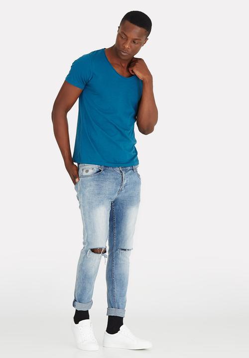 Unruly - Raw V-Tee Blue