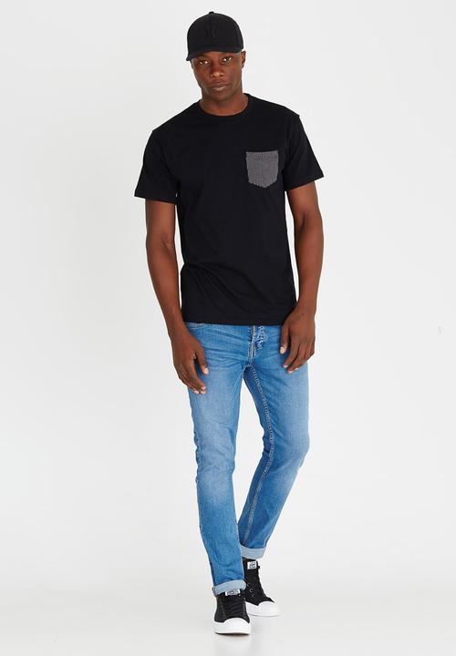 JEEP SPIRIT - Polka Dot Pocket T Shirt Black