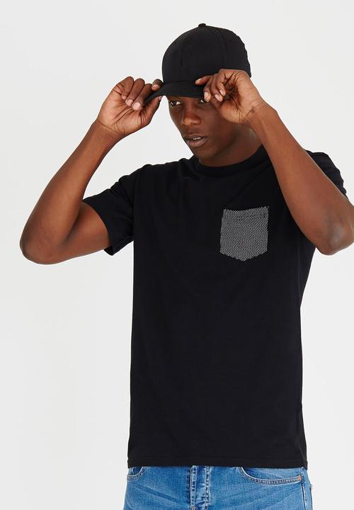 JEEP SPIRIT - Polka Dot Pocket T Shirt Black
