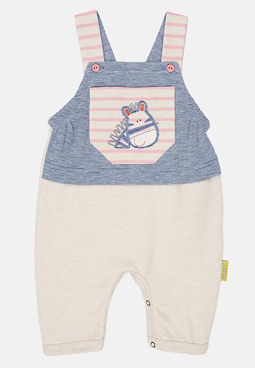 Hooligans - Leggy Giraffe Dungaree Set Multi-colour