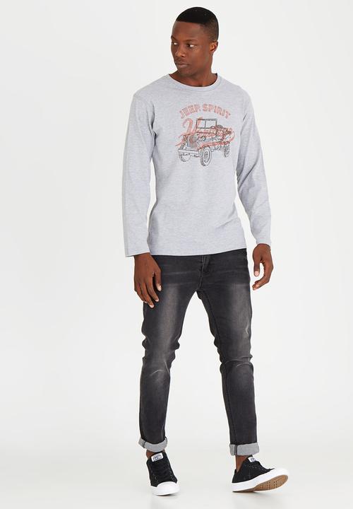 JEEP SPIRIT - Print T Shirt Grey Melange