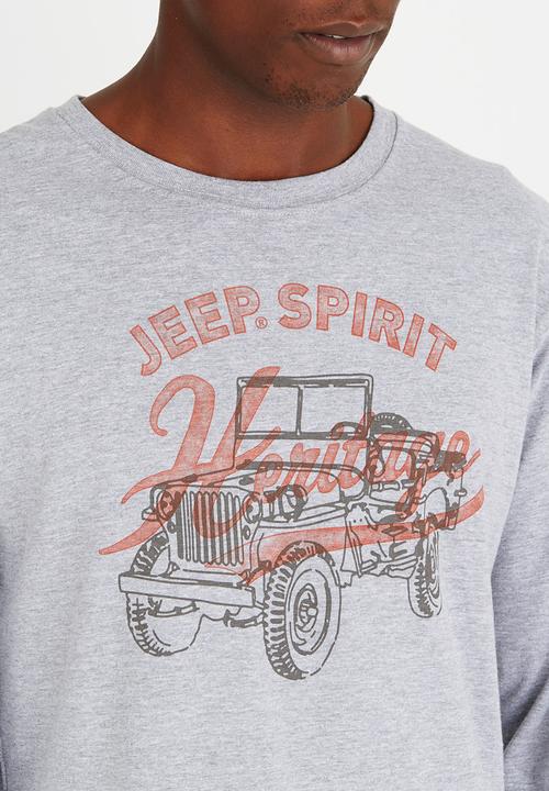 JEEP SPIRIT - Print T Shirt Grey Melange