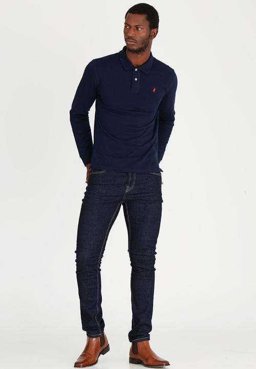 POLO - Pique Long Sleeve Golfer Navy