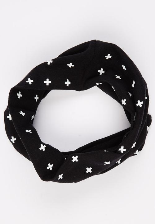 Mina Moo - Swiss Cross Snoodi Black and White