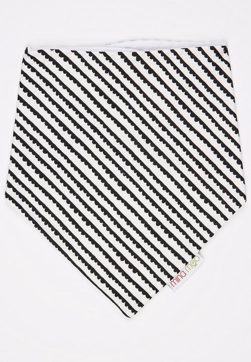 Mina Moo - Mini Hedges Bib Black and White