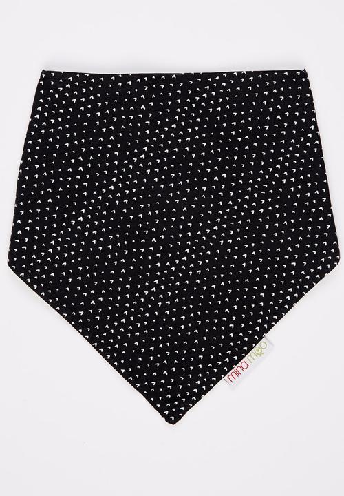 Mina Moo - Tiny Hearts Bib Black and White