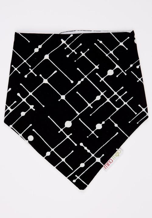 Mina Moo - Black Grid Bib Black and White