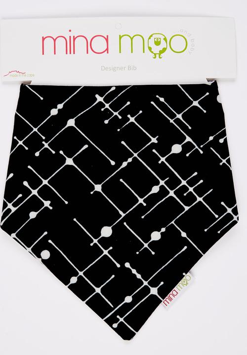Mina Moo - Black Grid Bib Black and White