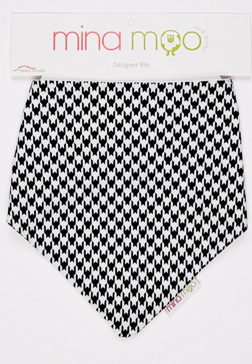 Mina Moo - Mono Houndstooth Bib Black and White