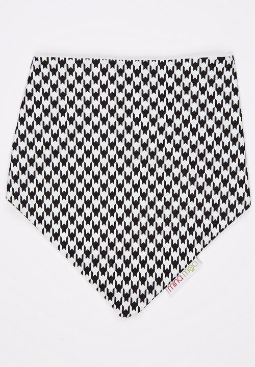 Mina Moo - Mono Houndstooth Bib Black and White