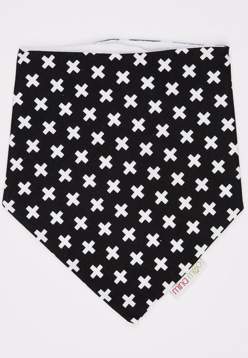 Mina Moo - Black Swiss Cross Bib Black and White