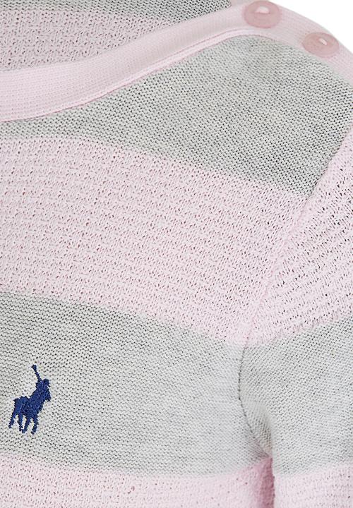 POLO - Nicola Ls Stripe Knit Dress Grey