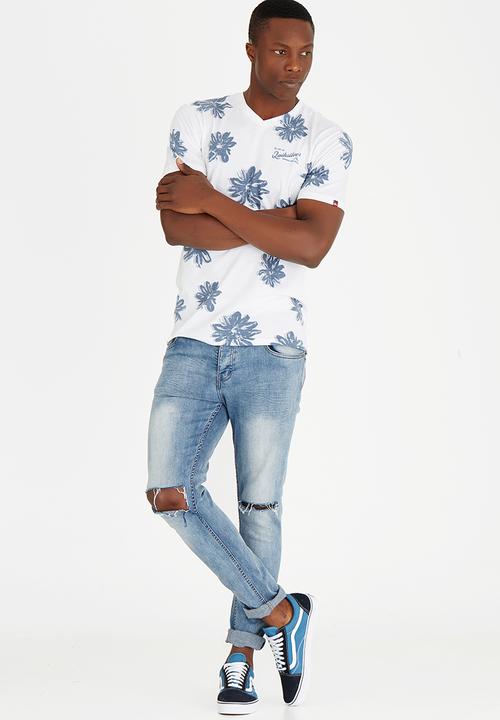 Quiksilver - All Over Print Fashion Fit Tee White