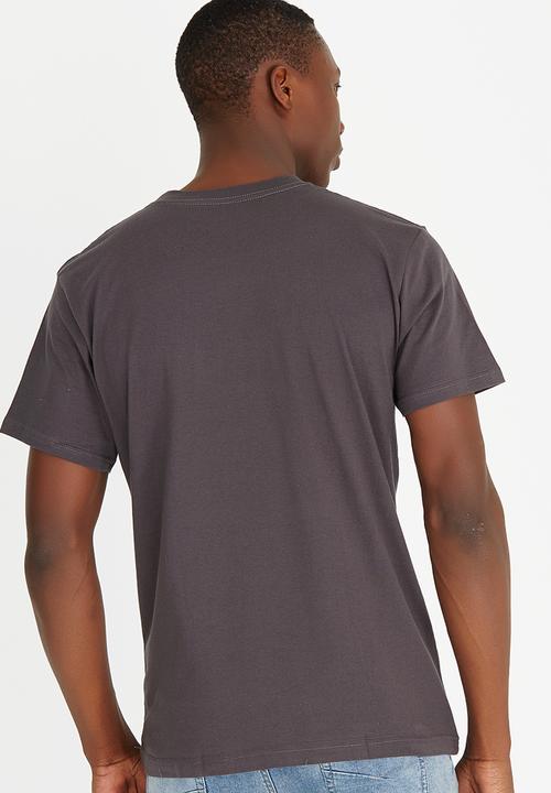 Quiksilver - Printed Classic Fit Cotton Tee Charcoal