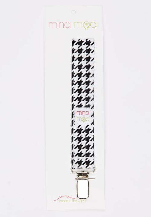Mina Moo - Mono Houndstooth Dummy Clip Black and White