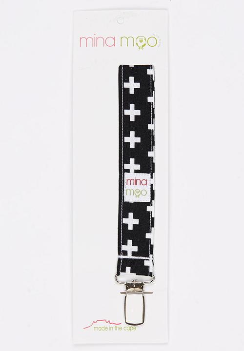 Mina Moo - Black Swiss Dummy Clip Black and White