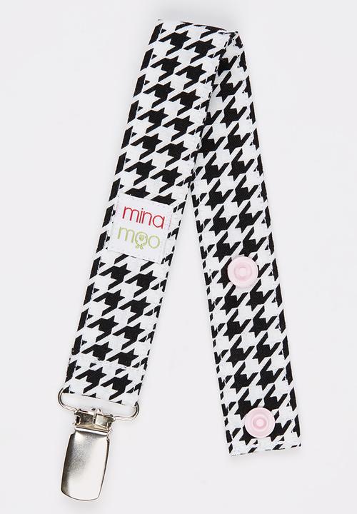 Mina Moo - Mono Houndstooth Dummy Clip Black and White