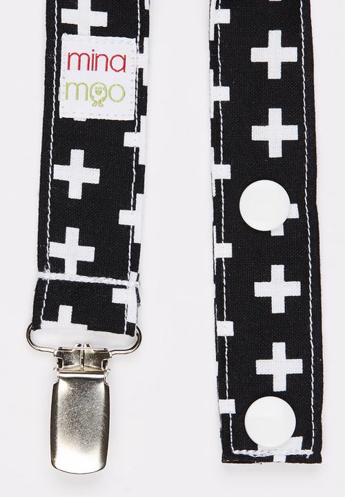 Mina Moo - Black Swiss Dummy Clip Black and White