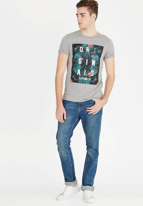 Jack & Jones - Newport Crew Neck Tee Grey Melange