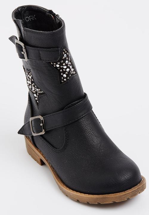 Footwork - Boot with Star & Buckle detail Black