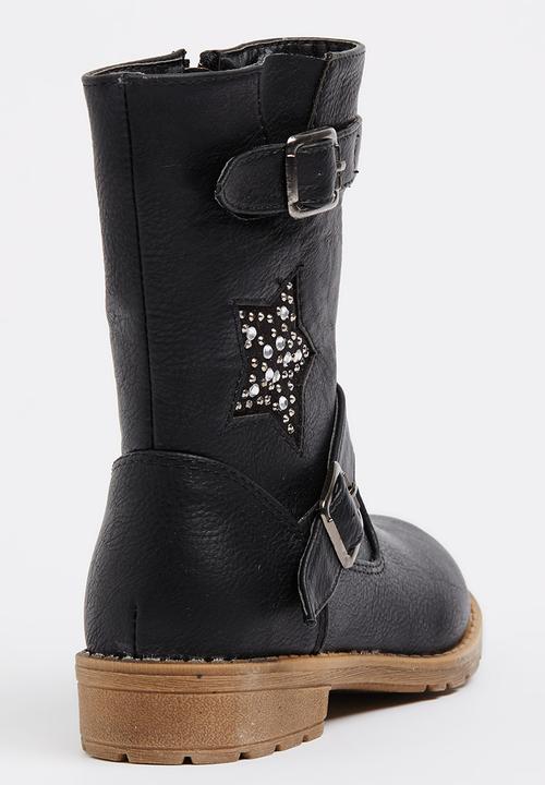 Footwork - Boot with Star & Buckle detail Black