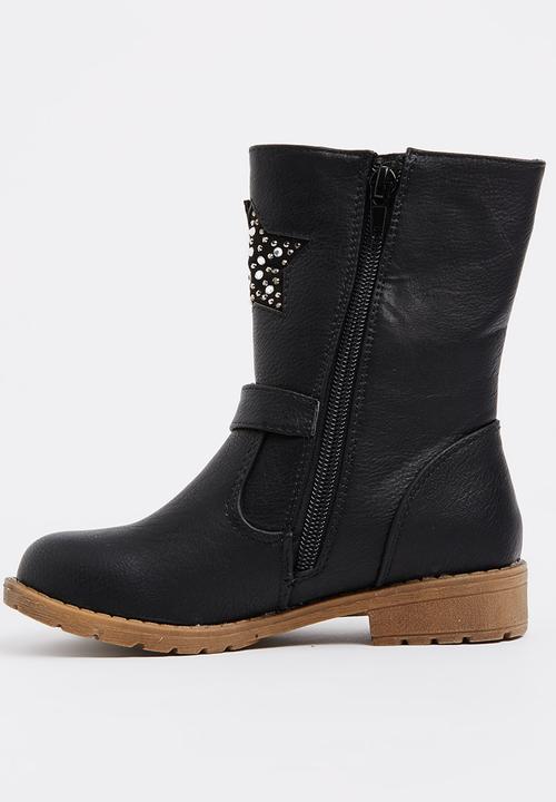 Footwork - Boot with Star & Buckle detail Black