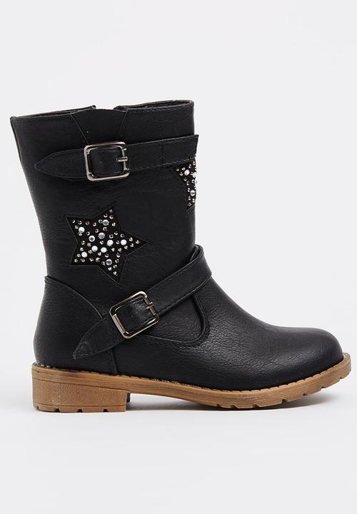 Footwork - Boot with Star & Buckle detail Black