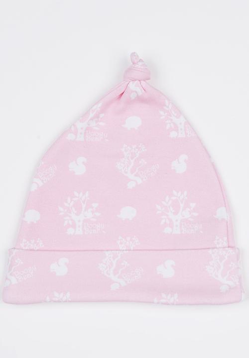 Poogy Bear - Woodlands Top Knot Beanie Mid Pink