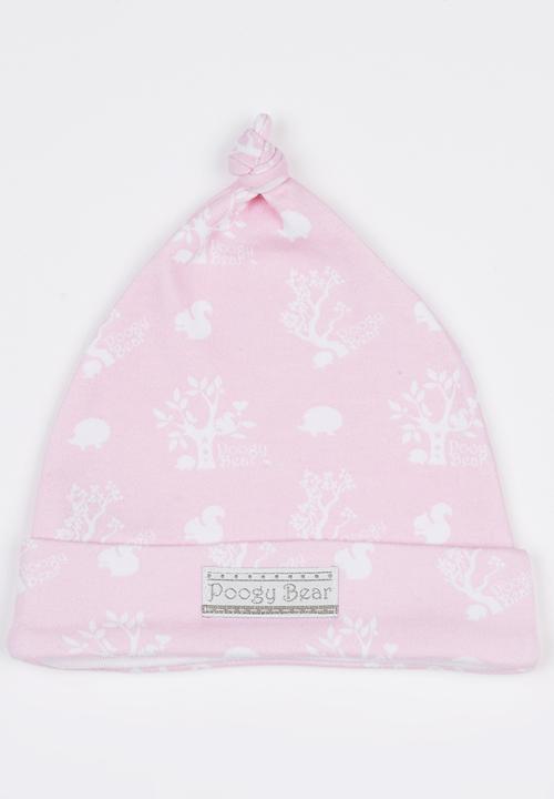 Poogy Bear - Woodlands Top Knot Beanie Mid Pink