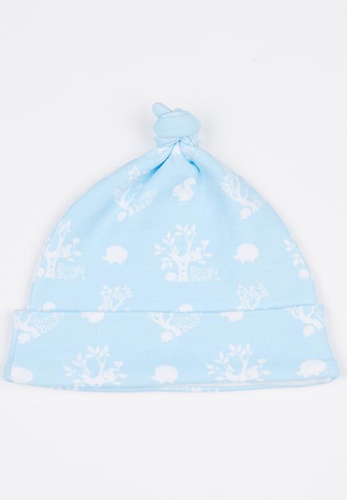 Poogy Bear - Woodlands Top Knot Beanie Blue