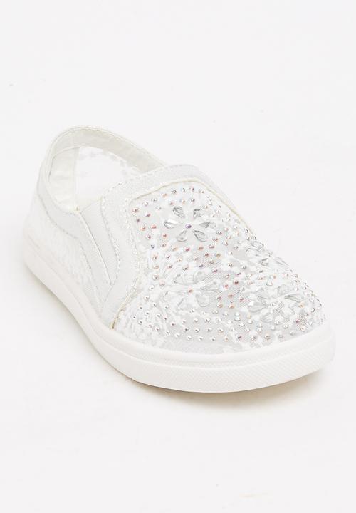 Pop Candy - Mesh Embellished Loafer White