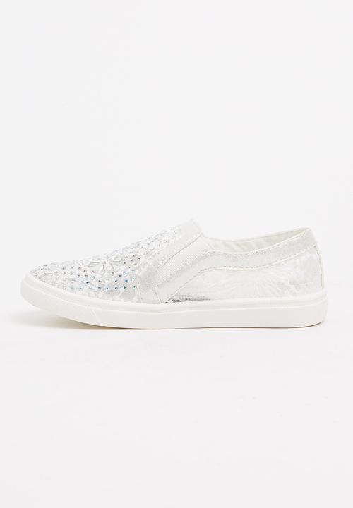 Pop Candy - Mesh Embellished Loafer White