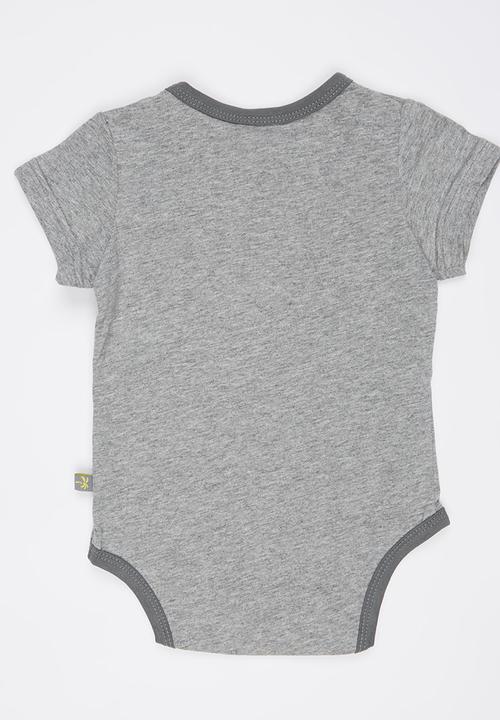 Peninsula Baby - Elephant Printed Bodysuit Grey Melange